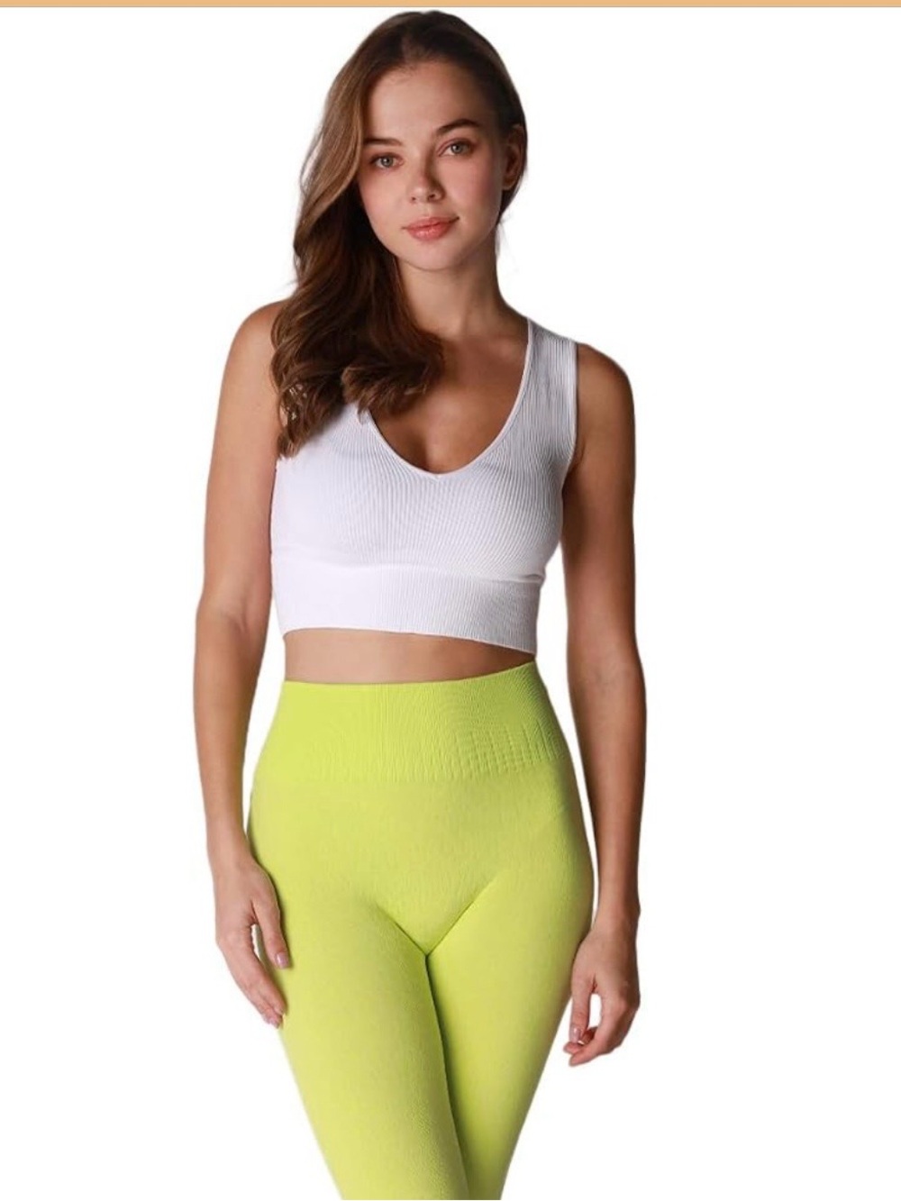 NIKIBIKI Ribbed Knit Cropped V-Neck Tank Top OS Light Purple